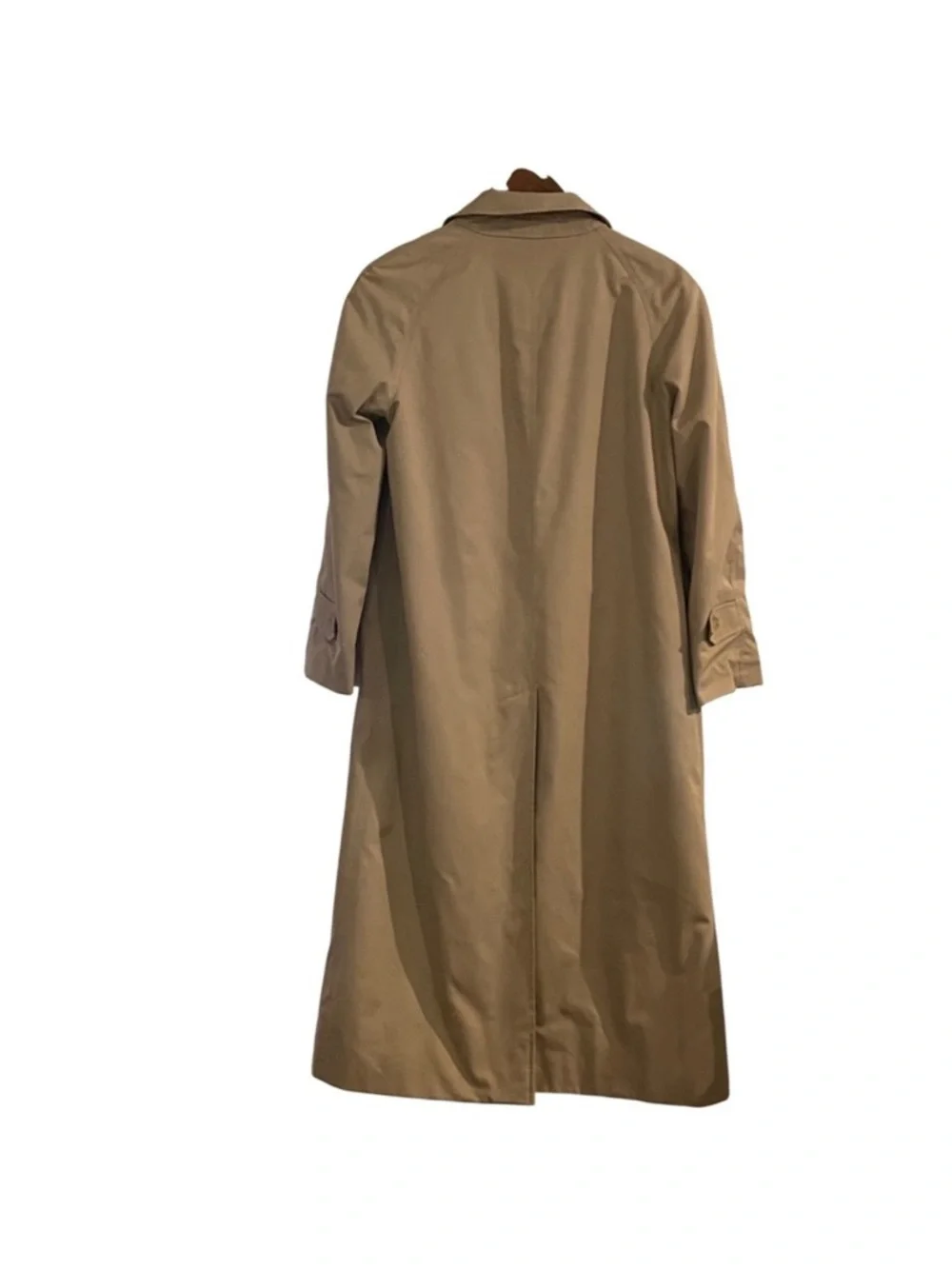 Vintage Burberrys Trench Coat Tan Beige Nova Check Lining Women Long Belted - Picture 2 of 16